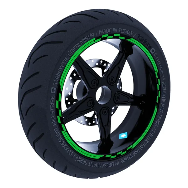 Moto Gp Yarış Bayraklı Orman Yeşili Jant Şeridi Sticker Çınar Extreme - Görsel 3