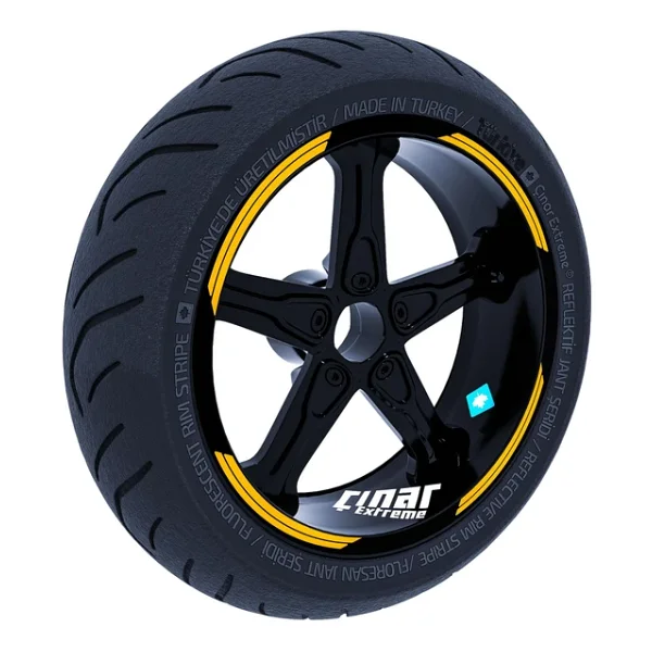 Double Stripe Tasarımlı Taksi Sarısı Jant Şeridi Sticker Çınar Extreme - Görsel 3