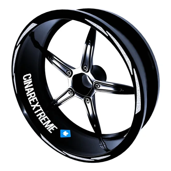 Çınar Extreme 3 Parça Tasarımlı Reflektif Gri Jant Şeridi Sticker - Görsel 3