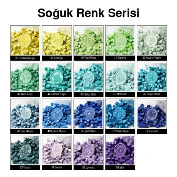 Mühür Mumu 100 Davetiye İçin 300 Boncuk Model: 49 Kobalt Mavisi - Görsel 2