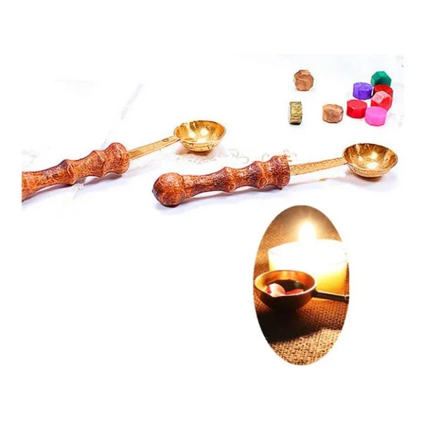 Retro Mektup Mühürü Damga C Harfi + 30 Adet Mühür Mumu + Eritme Kaşığı - Görsel 7