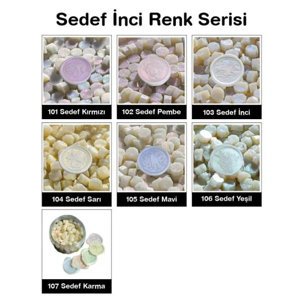 Mühür Mumu 100 Davetiye İçin 300 Boncuk Model 105 Sedef Mavi - Görsel 5