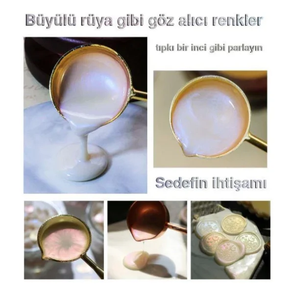 Mühür Mumu 100 Davetiye İçin 300 Boncuk Model 105 Sedef Mavi - Görsel 10
