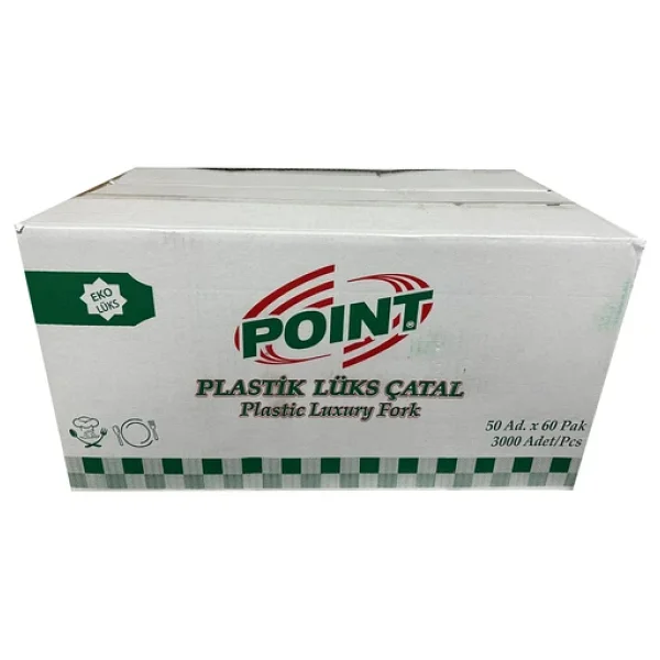 Point Plastik Lüx Şeffaf Çatal - 18 Cm. - 3.2 Gr. - 3000 Adet - Koli - Görsel 3