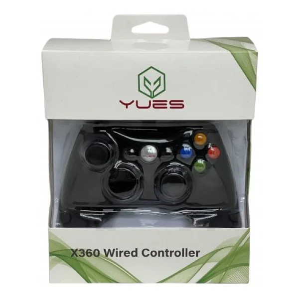Yues Xbox 360 Gamepad Oyun Kolu Kablolu Joystick (Xbox 360 Ve PC Uyumlu) - Siyah - Görsel 6