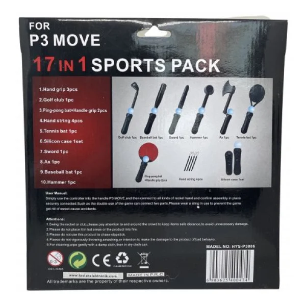 YUES Ps5 Vr Move Spor Paketi Vr Oyun Kolu Seti 17 Parça (ps5/ps4/ps3 Uyumlu) - Görsel 4