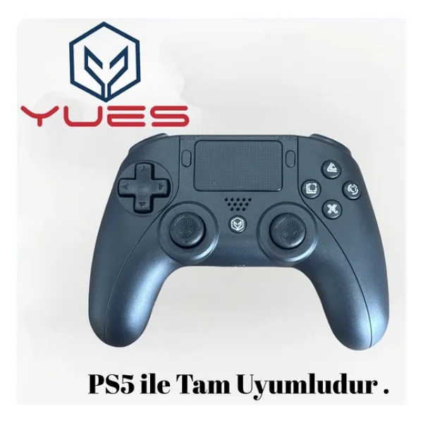 Yues PS5 Uyumlu Kablosuz Oyun Kolu Dualsense Tarzı Titreşimli, Şarjlı, Bluetooth Siyah - Görsel 3