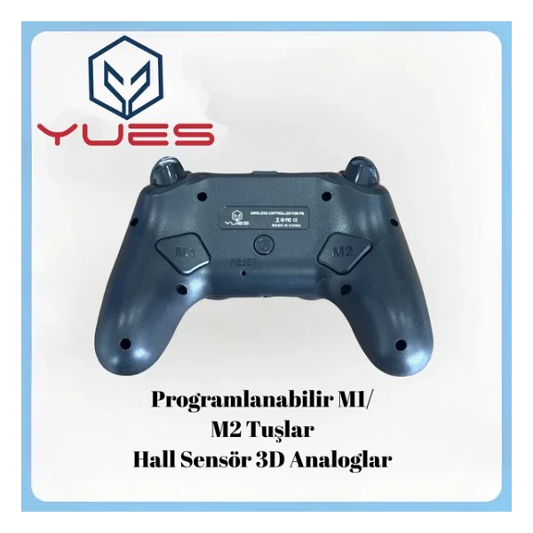 Yues PS5 Uyumlu Kablosuz Oyun Kolu Dualsense Tarzı Titreşimli, Şarjlı, Bluetooth Siyah - Görsel 4
