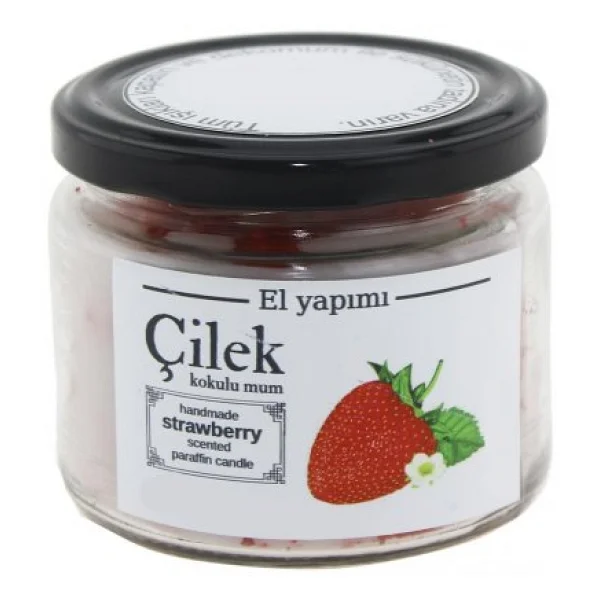 Mum Çilek Kokulu 400gr Cam Kavanozda - Görsel 4