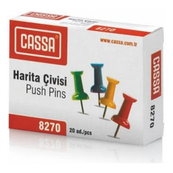 Cassa 8270 20'li Paket Renkli Harita Çivisi - Görsel 4