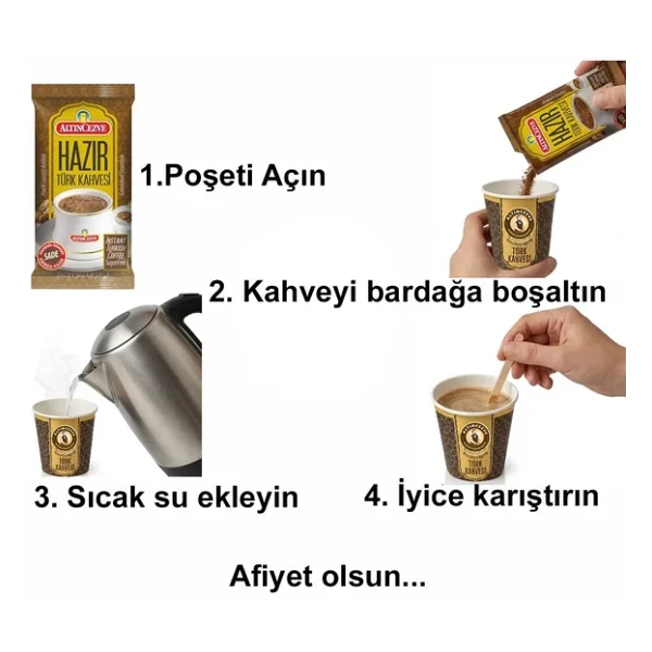 Altıncezve Hazır Türk Kahvesi Ofis Seti Sade 10 X 9 G - Görsel 3