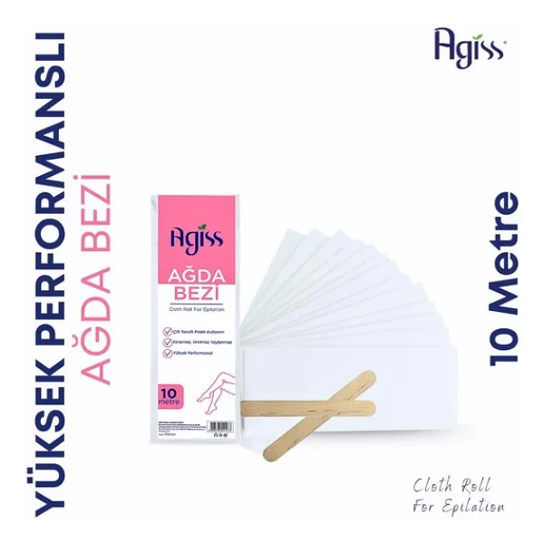 Agiss Ağda Bezi 10 Mt Kesimli + Spatula - Görsel 3