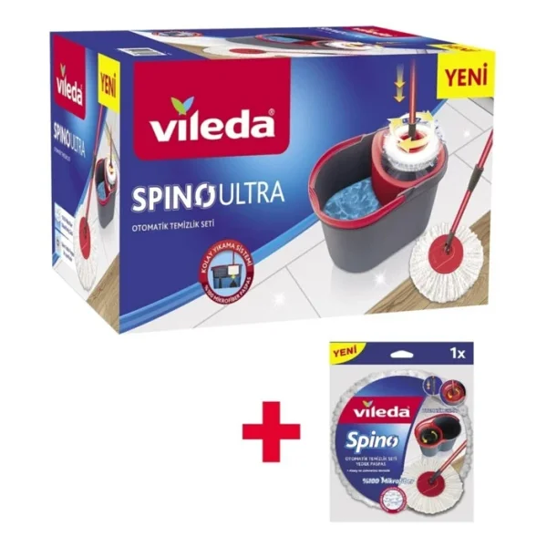 Vileda Spino Ultra Otomatik Temizlik Seti + Yedek Paspas - Görsel 3