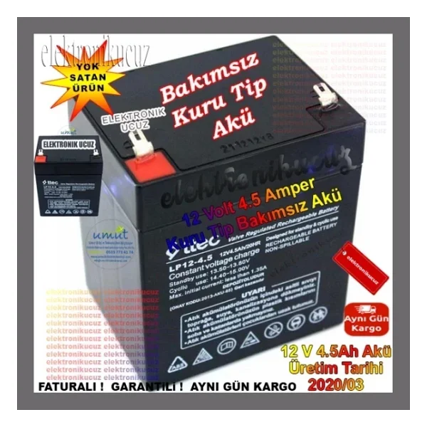 Ttec 12v 4.5ah Bakımsız Kuru Akü - Görsel 5