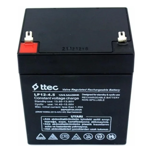Ttec 12v 4.5ah Bakımsız Kuru Akü - Görsel 3