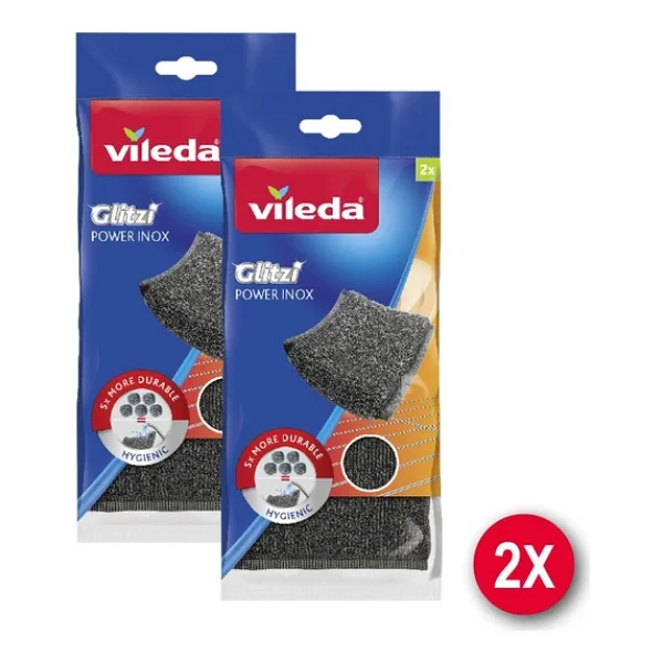 Vileda Glitzi Power Inox Pad 2'li 2 Adet Bulaşık Teli - Görsel 3