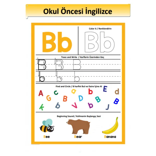 Okul Öncesi İngilizce Eğitim Seti (Aktivite Kitabı) - Görsel 5