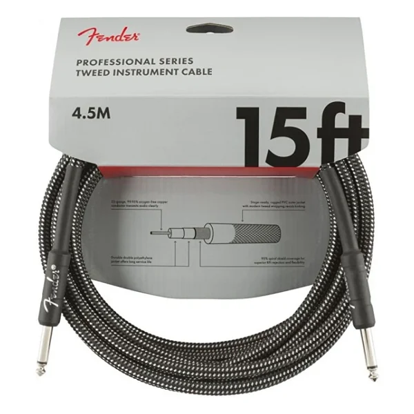 Fender Professional 4m Gri Tweed Enstrüman Kablosu - Görsel 4