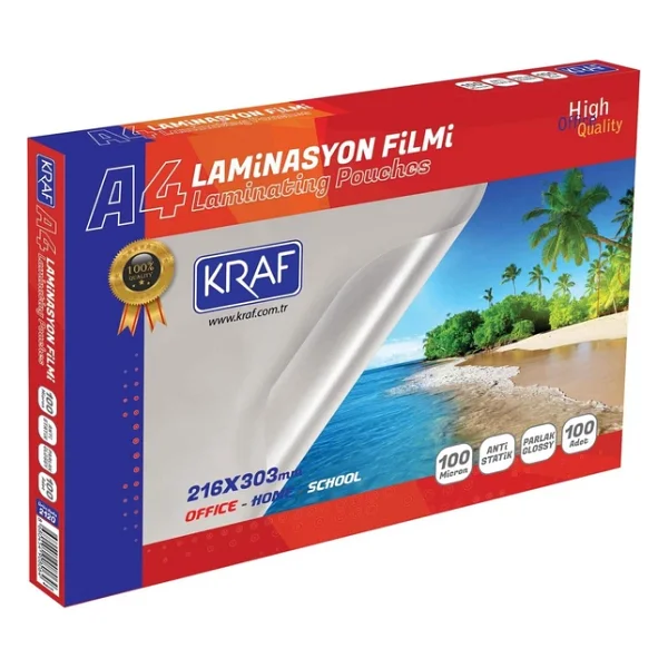 Kraf A4 100 Micron 100'lü Parlak Laminasyon Filmi - Görsel 4