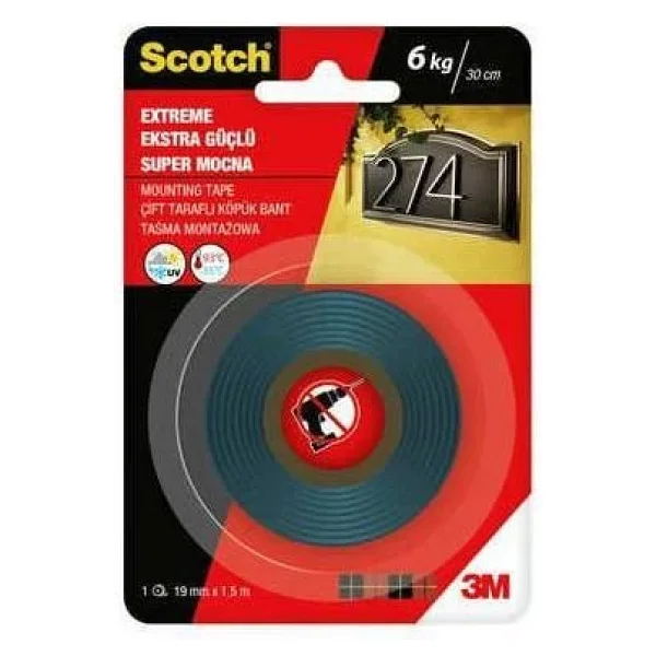 3m 4002 Scotch Extra Güçlü 19 Mm X 1.5 M Çift Taraflı Bant - Görsel 3