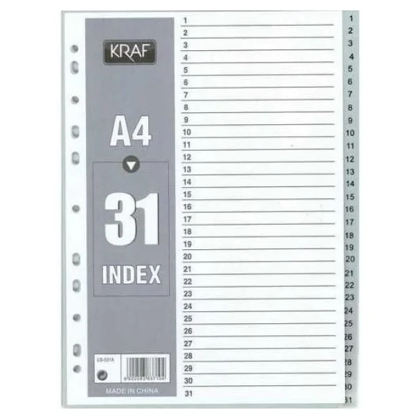 Kraf Dosya Ayracı Seperatör 1-31 Rakam A4 Ücretsiz Kargo - Görsel 3