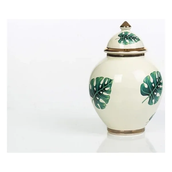 Vitale Yaprak Desenli Şah Küp Yeşil 21 Cm Ak.Nrh0088 - Görsel 2