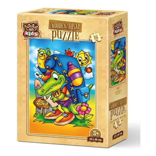 Art Kids Okul Yolu 16 Parça Ahşap Puzzle - Görsel 2