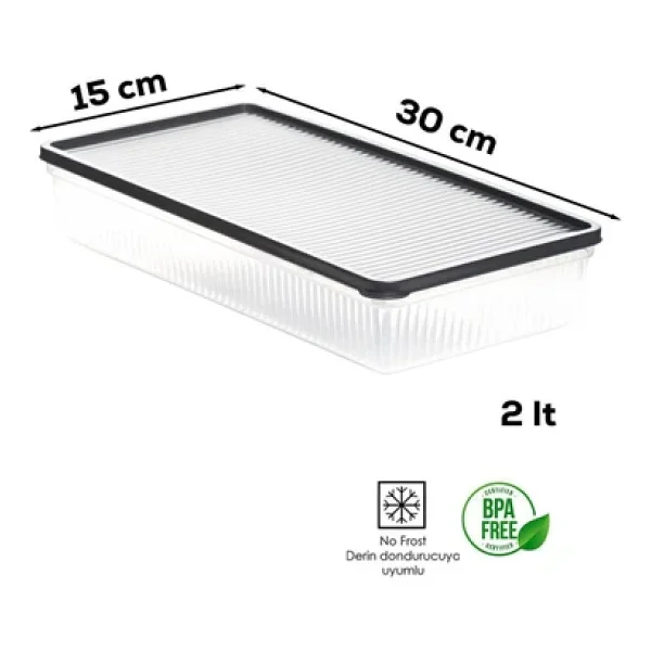 Porsima 1101 12 Li Dikdortgen No-Frost Derin Dondurucu Cok Amacli Yiyecek Saklama Kabi Seti - Görsel 9
