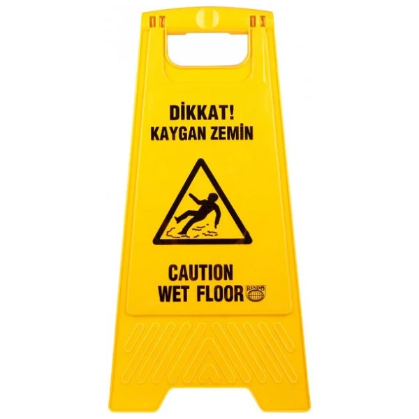 İş Güvenliği Dikkat Islak Kaygan Zemin Uyarı Ve Yönlendirme Levhası Tabelası -Sarı-33x63 Cm-Kaliteli - Görsel 3