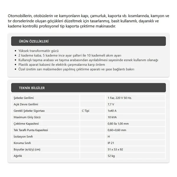 Demiriz Cs10000 Kaporta Çektirme Makinesi - Görsel 6