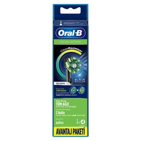 Oral-B Cross Action Clean Maximiser Siyah 4'lü Diş Fırçası Başlığı - Görsel 5