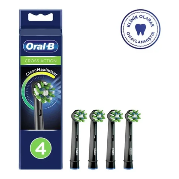Oral-B Cross Action Clean Maximiser Siyah 4'lü Diş Fırçası Başlığı - Görsel 4