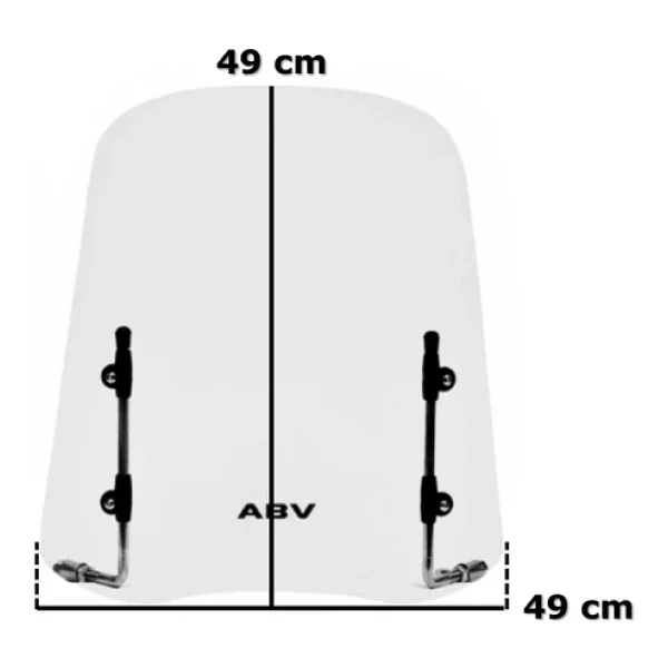 Abv Üniversal Şeffaf Siperlik (49x49 Cm) + Bağlantı Ekipmanı (Motosiklet Camı) - Görsel 2