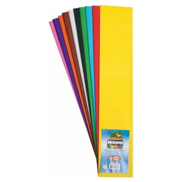 Nova Color Nc-338 Krapon Kağıdı 10'lu Karışık Renkli Set - Görsel 6