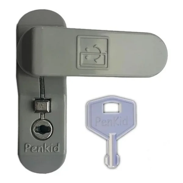 5 Adet Penkid Pvc Pencere Çocuk Emniyet Kilidi Anahtarlı Gri - Görsel 8