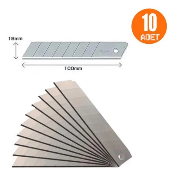 Maket Bıçağı Yedeği Ucu Kalın 18 Mm Bıçak 10 Adet - Görsel 3