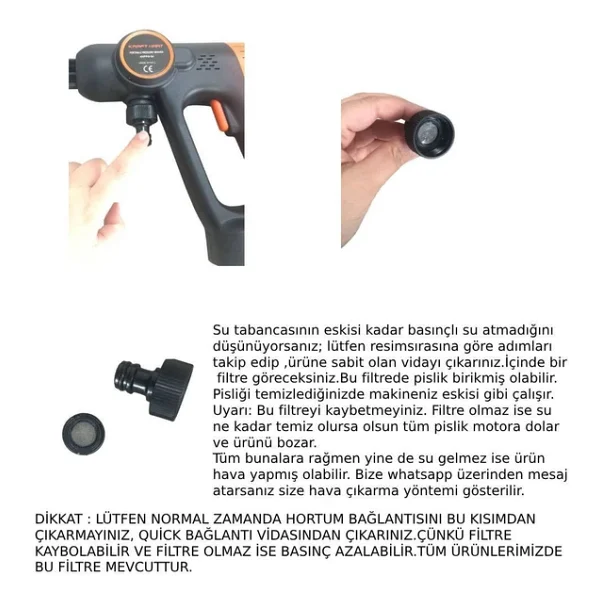 Kraft Hart Khppw-04 150 W 50 Bar Akülü Basınçlı Yıkama Makinesi - Görsel 8