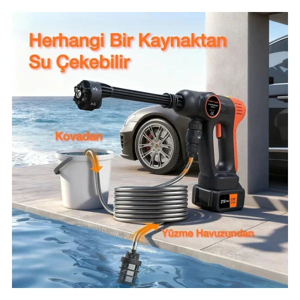 Kraft Hart Khppw-04 150 W 50 Bar Akülü Basınçlı Yıkama Makinesi - Görsel 4