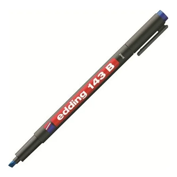 Edding 143b 3 Mm Kesik Uç Mavi Asetat Kalemi - Görsel 3