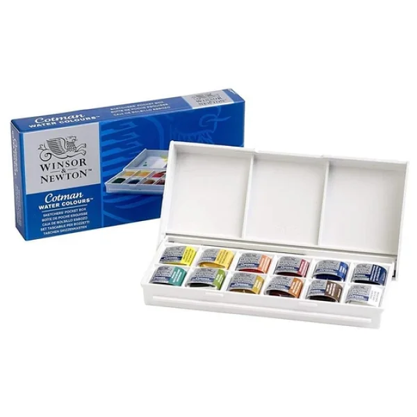 Winsor & Newton Cotman Sketchers Pocket Box 1/2 Tablet 12'li Sulu Boya - Görsel 6