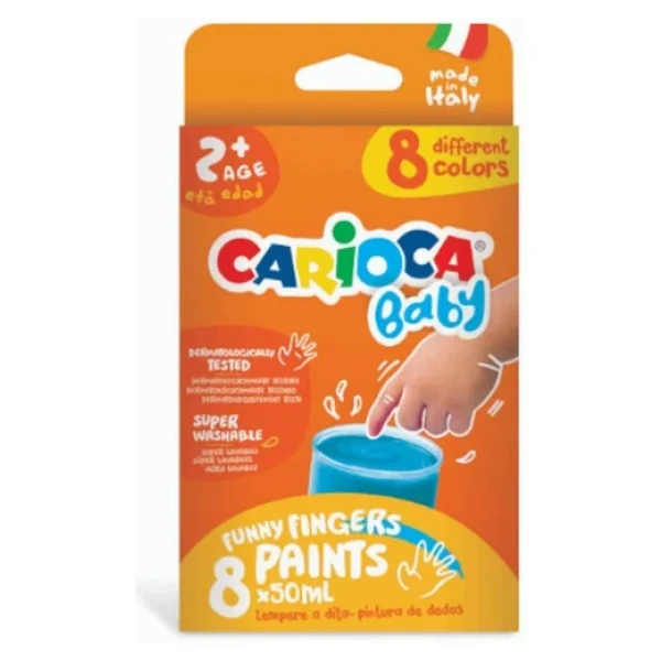 Carioca Baby Süper Yıkanabilir 50 Gr 8'li Parmak Boyası - Görsel 5