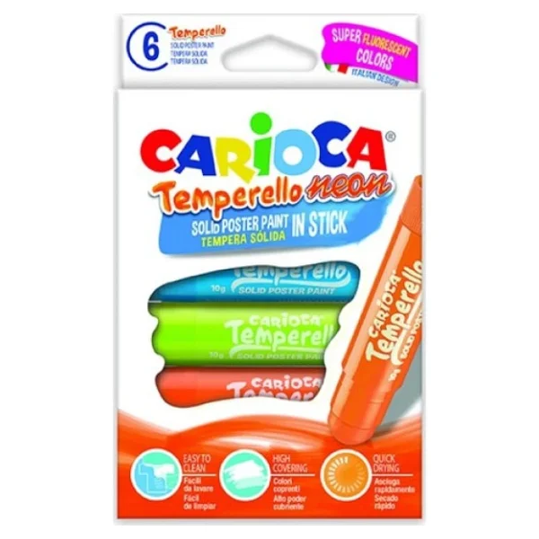 Carioca Temperello Neon 6'lı Stick Poster Boyama Kalemi - Görsel 3