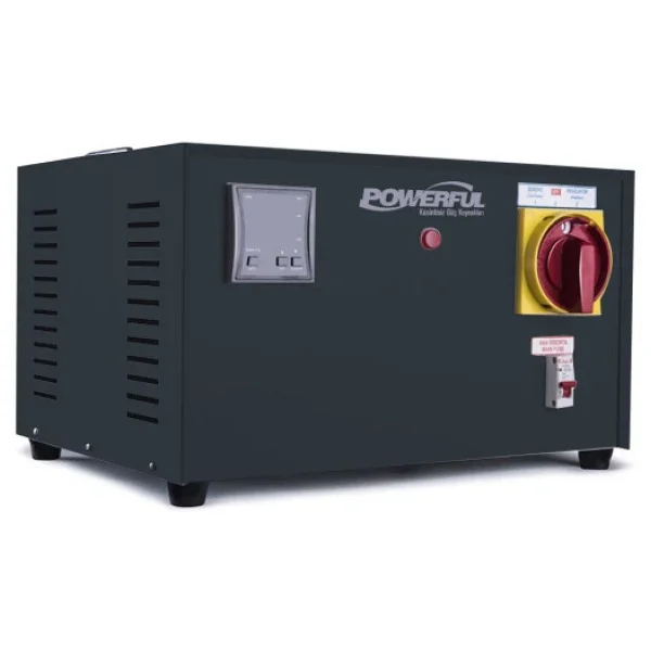 Powerful Psm-1115 15 Kva (15000 Va) Mikro İşlemcili Koruma Üniteli Voltaj Regülatörü Siyah - Görsel 6