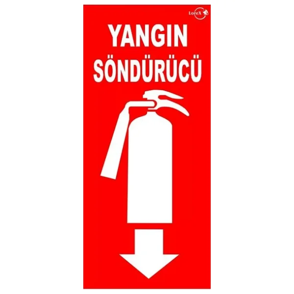 5 Adet Fosforlu Yangın Tüpü Söndürme Cihazı Levhası Kırmızı - Görsel 7