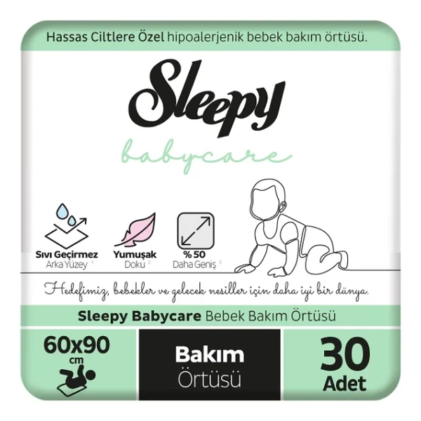 Sleepy 60x90 Cm 10'lu 3 Paket Bebek Bakım Örtüsü - Görsel 4
