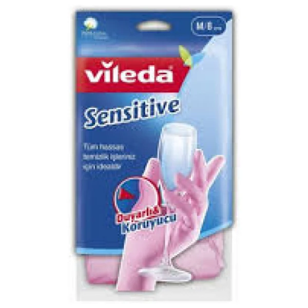 Vileda Sensitive Candy Pink Büyük Boy Temizlik Eldiveni - Görsel 4