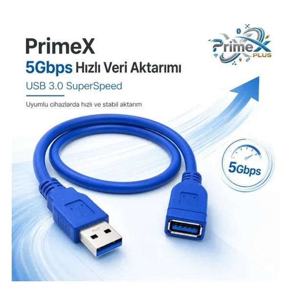 Primex Px-1703 3 M USB 3.0 Uzatma Kablosu - Görsel 8