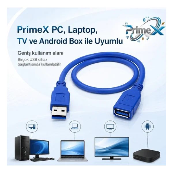 Primex Px-1703 3 M USB 3.0 Uzatma Kablosu - Görsel 3