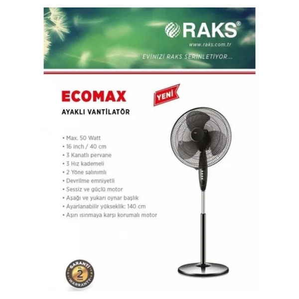 Raks Sf 16 Eco Max Ayaklı Vantilatör - Görsel 5