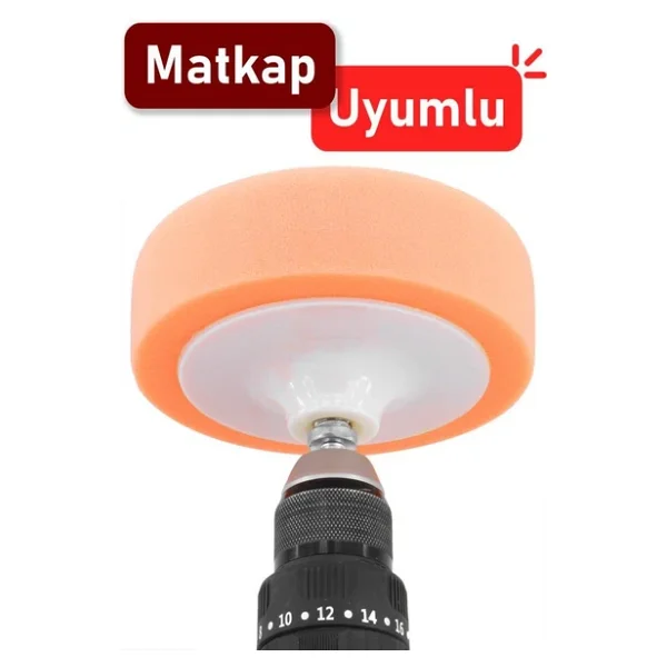 Bondit Turuncu Oto Pasta Cila Parlatma Polisaj Süngeri 150mm + Matkap Aparatı - Görsel 3